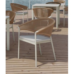 Πολυθρόνα Αλουμινίου με Μαξιλάρι και Σχοινί