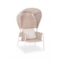 Πολυθρόνα Αλουμινίου Κρεμ Λευκή Πολυθρόνα Αλουμινίου Κρεμ Λευκή