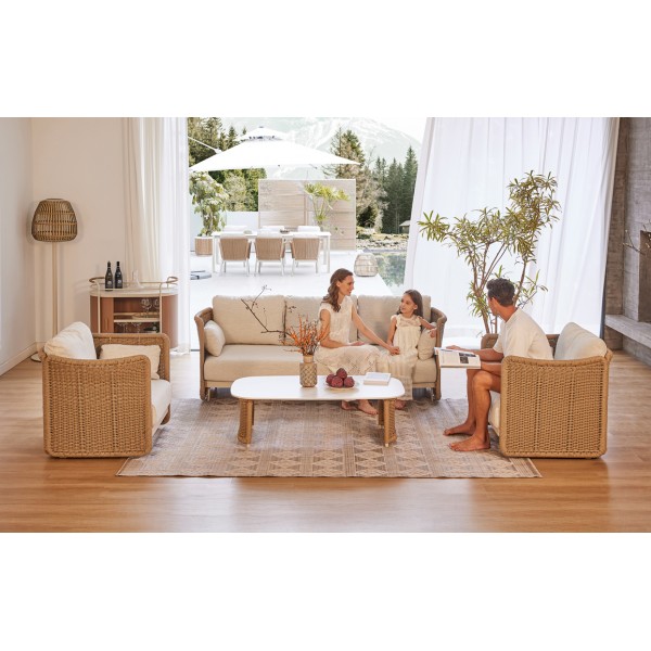 Καθιστικό Αλουμινίου με Wicker Set 4 τεμαχίων