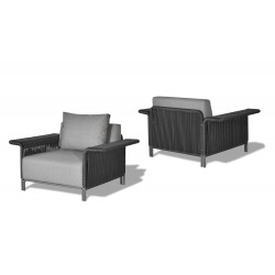 Γκρι Σκούρο Καθιστικό Εξωτερικού Χώρου με Σχοινί σετ 4 τεμαχίων Γκρι Σκούρο Καθιστικό Εξωτερικού Χώρου με Σχοινί σετ 4 τεμαχίων