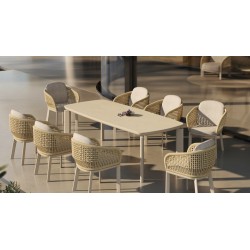 Καρέκλα Κρεμ Αλουμινίου με Σχοινί