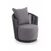 Γκρι Περιστρεφόμενη Πολυθρόνα Αλουμινίου με Γκρι Σχοινί και Γκρι Μαξιλάρια