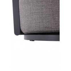 Γκρι Περιστρεφόμενη Πολυθρόνα Αλουμινίου με Γκρι Σχοινί και Γκρι Μαξιλάρια