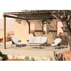 Καθιστικό Αλουμινίου Εκρού με Σχοινί Σετ 4 τεμ