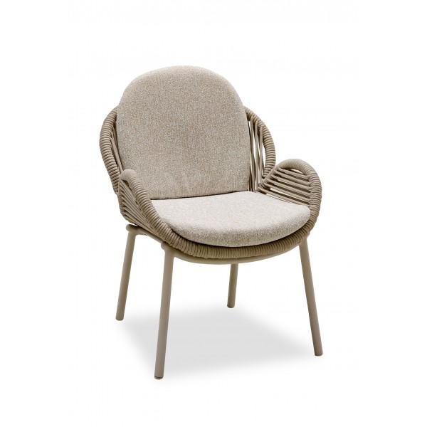 Καρέκλα Λευκή Κρεμ Αλουμινίου Με Σχοινί Καρέκλα Λευκή Κρεμ Αλουμινίου Με Σχοινί