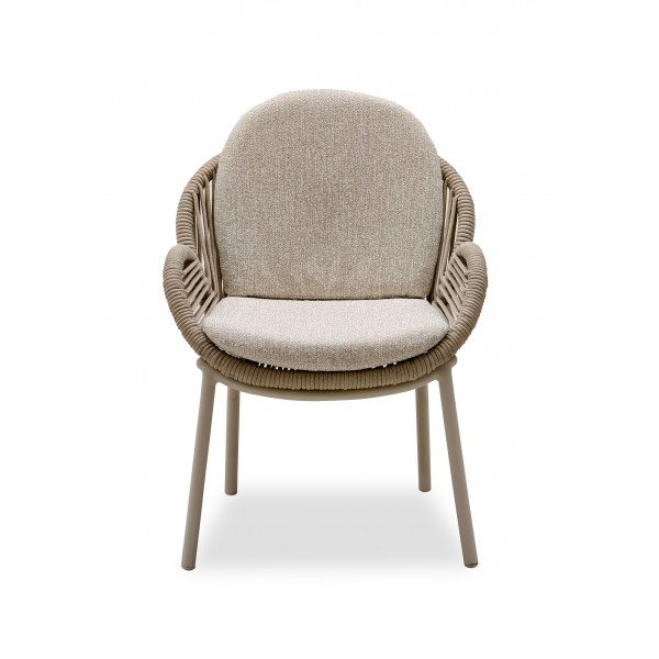 Καρέκλα Λευκή Κρεμ Αλουμινίου Με Σχοινί Καρέκλα Λευκή Κρεμ Αλουμινίου Με Σχοινί