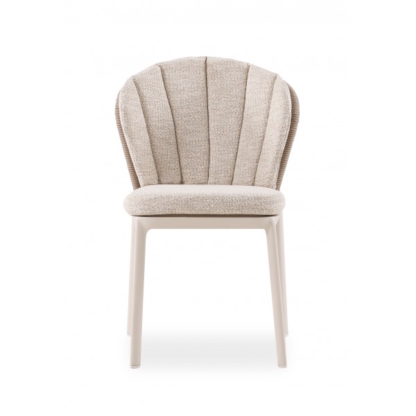 Καρέκλα Λευκή Κρεμ Αλουμινίου με Σχοινί