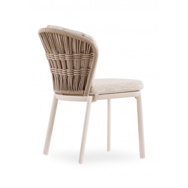 Καρέκλα Λευκή Κρεμ Αλουμινίου με Σχοινί