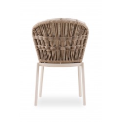 Καρέκλα Λευκή Κρεμ Αλουμινίου με Σχοινί