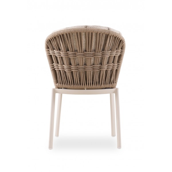 Καρέκλα Λευκή Κρεμ Αλουμινίου με Σχοινί