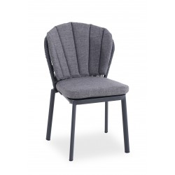 Καρέκλα Γκρι Αλουμινίου με Σχοινί