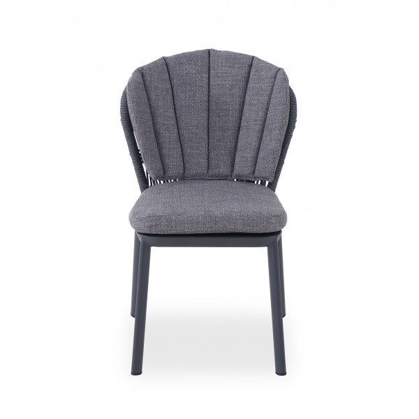 Καρέκλα Γκρι Αλουμινίου με Σχοινί