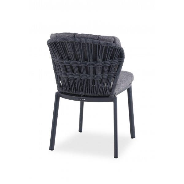 Καρέκλα Γκρι Αλουμινίου με Σχοινί