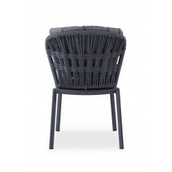 Καρέκλα Γκρι Αλουμινίου με Σχοινί