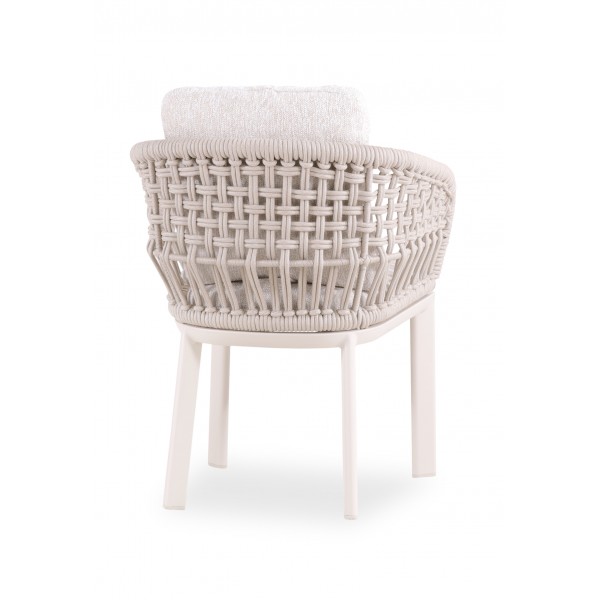 Καρέκλα Κρεμ Αλουμινίου με Σχοινί