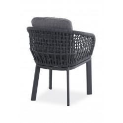 Καρέκλα Γκρι Αλουμινίου Με Γκρι Σχοινί