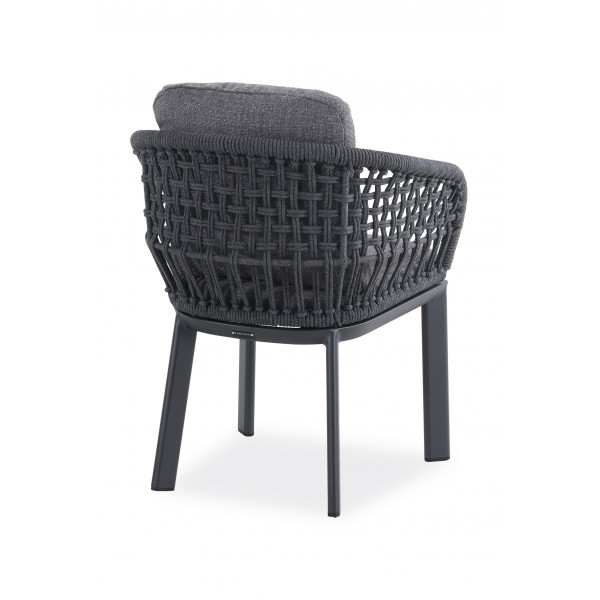 Καρέκλα Γκρι Αλουμινίου Με Γκρι Σχοινί