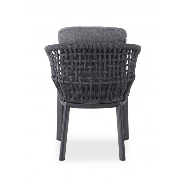 Καρέκλα Γκρι Αλουμινίου Με Γκρι Σχοινί