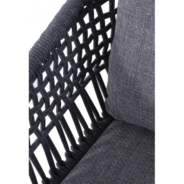 Καρέκλα Γκρι Αλουμινίου Με Γκρι Σχοινί