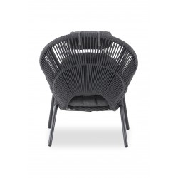 Πολυθρόνα Αλουμινίου Γκρι με Υποπόδιο Σετ 2 τεμ