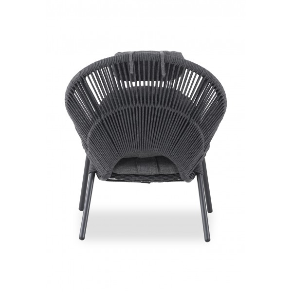 Πολυθρόνα Αλουμινίου Γκρι με Υποπόδιο Σετ 2 τεμ