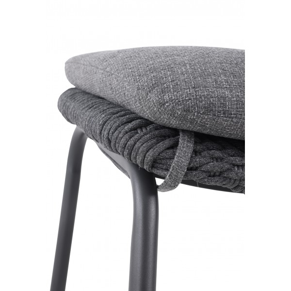 Πολυθρόνα Αλουμινίου Γκρι με Υποπόδιο Σετ 2 τεμ