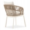 Καρέκλα Λευκή Κρεμ Αλουμινίου Με Σχοινί