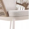 Καρέκλα Λευκή Κρεμ Αλουμινίου Με Σχοινί