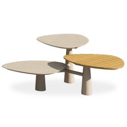 Τριπλό Coffee Table Αλουμινίου Εκρου