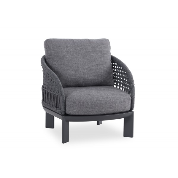 Γκρι Σαλόνι Αλουμινίου με Σχοινί Σετ 4 τεμαχίων