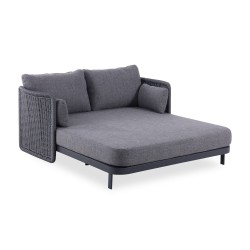 Γκρι Daybed Αλουμινίου με Συνθετικό Rattan