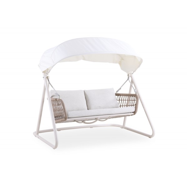 Κούνια Αλουμινίου Εκρου με Σχοινί