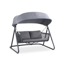 Κούνια Αλουμινίου Γκρι με Σχοινί