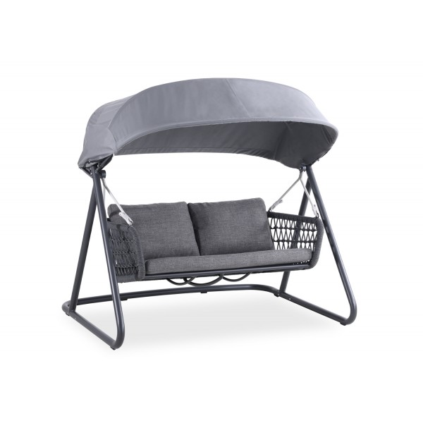 Κούνια Αλουμινίου Γκρι με Σχοινί