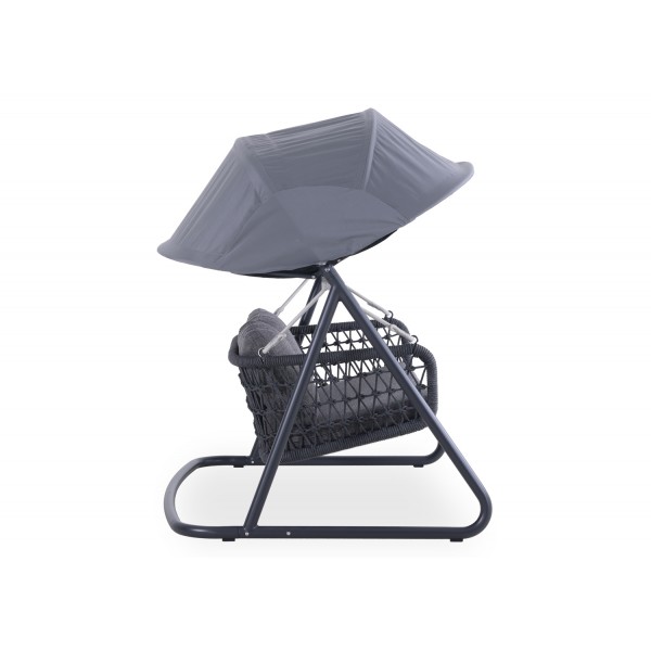 Κούνια Αλουμινίου Γκρι με Σχοινί