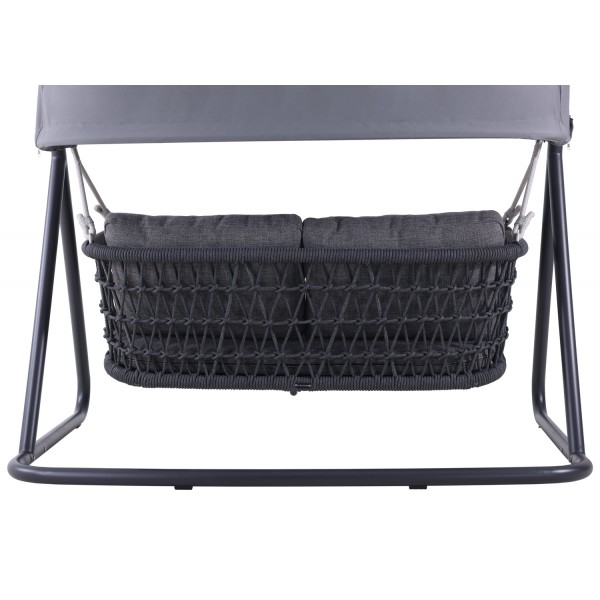 Κούνια Αλουμινίου Γκρι με Σχοινί