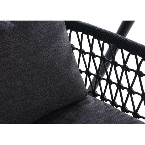 Κούνια Αλουμινίου Γκρι με Σχοινί