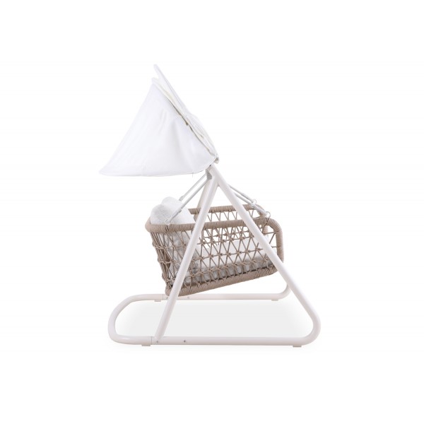 Κούνια Αλουμινίου Εκρου με Σχοινί