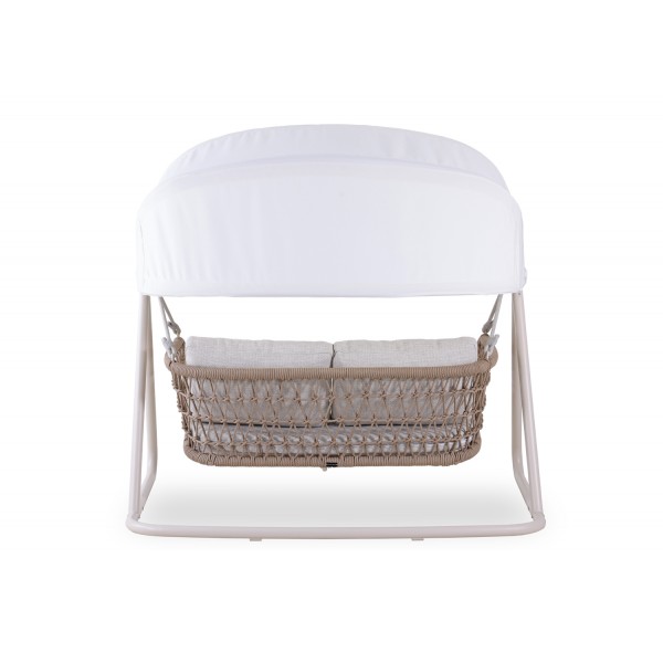 Κούνια Αλουμινίου Εκρου με Σχοινί