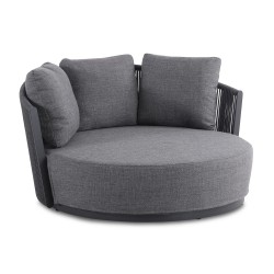 Γκρι Daybed Αλουμινίου με Γκρι Σχοινί και Γκρι Μαξιλάρια