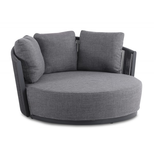 Γκρι Daybed Αλουμινίου με Γκρι Σχοινί και Γκρι Μαξιλάρια