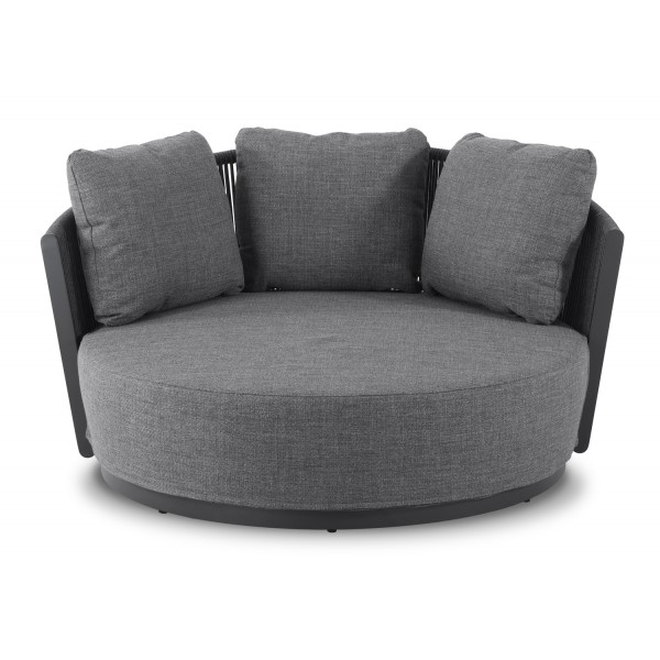 Γκρι Daybed Αλουμινίου με Γκρι Σχοινί και Γκρι Μαξιλάρια