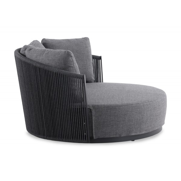 Γκρι Daybed Αλουμινίου με Γκρι Σχοινί και Γκρι Μαξιλάρια