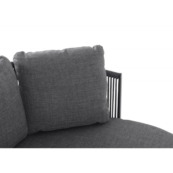 Γκρι Daybed Αλουμινίου με Γκρι Σχοινί και Γκρι Μαξιλάρια