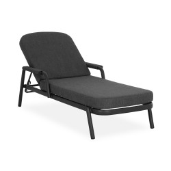 Γκρι Ξαπλώστρα Aλουμινίου με Μαξιλάρι