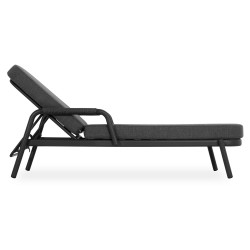 Γκρι Ξαπλώστρα Aλουμινίου με Μαξιλάρι