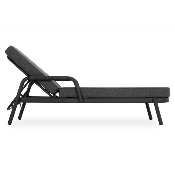 Γκρι Ξαπλώστρα Aλουμινίου με Μαξιλάρι