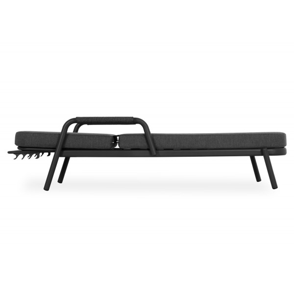 Γκρι Ξαπλώστρα Aλουμινίου με Μαξιλάρι