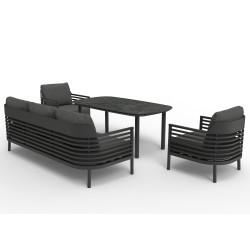 Γκρι Σαλόνι Αλουμινίου Σετ 4 Τεμαχίων