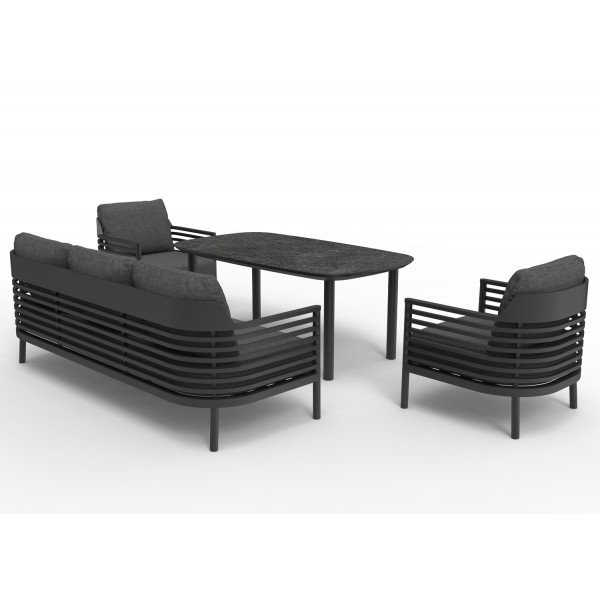 Γκρι Σαλόνι Αλουμινίου Σετ 4 Τεμαχίων